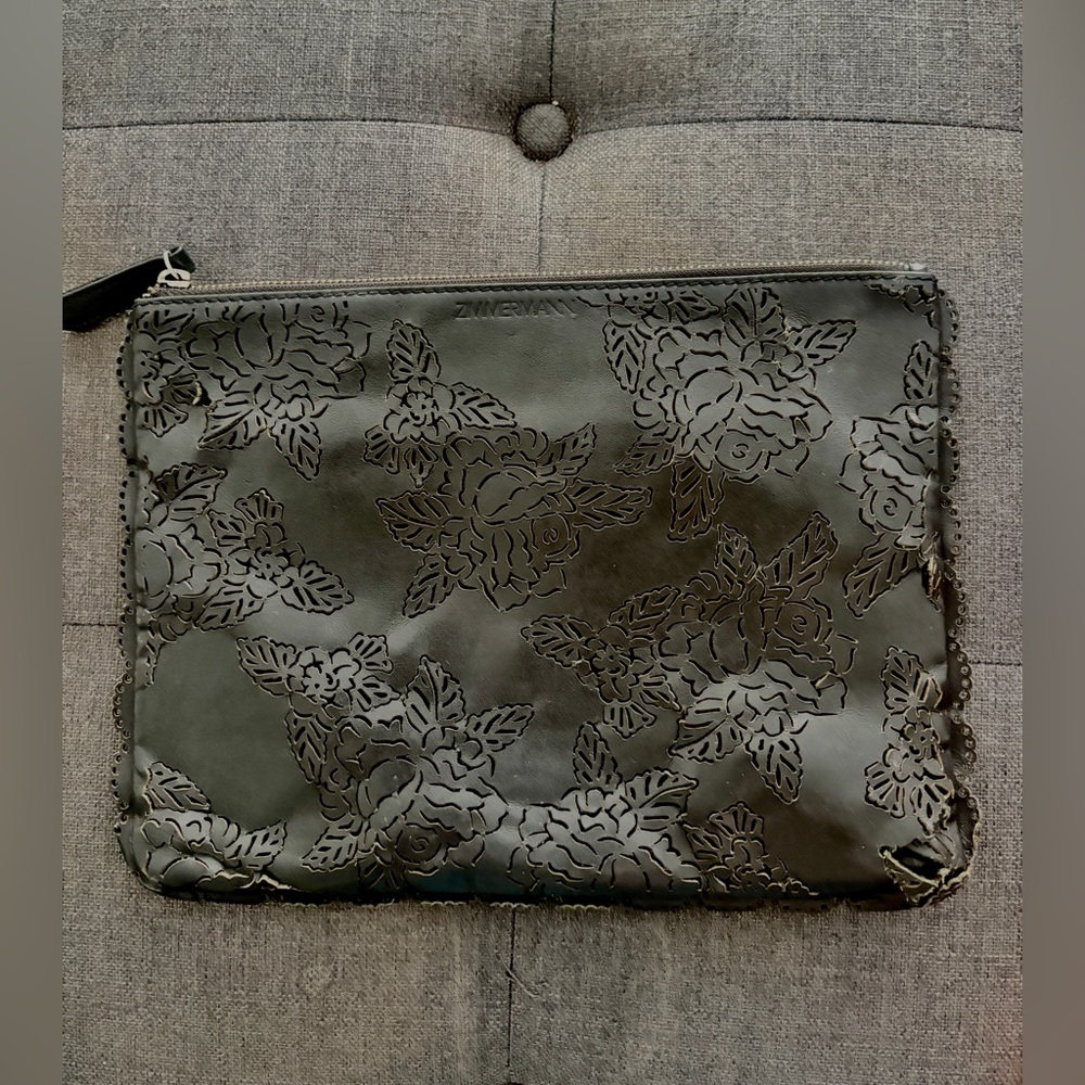 Zimmermann Black Floral Clutch